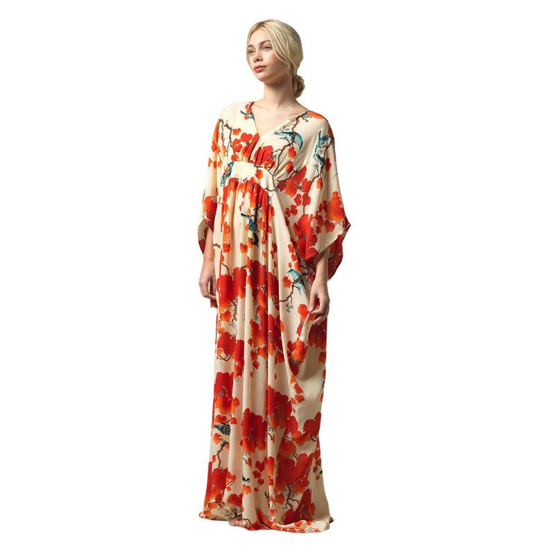 One Hundred Stars Margeux Maxi Kaftan Acer Red