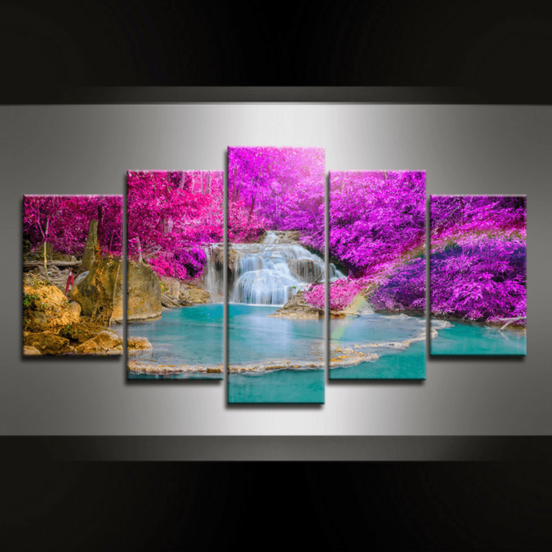 5 Piece Waterfall Kuang Canvas Wall Art Gearearth