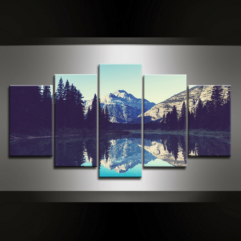 5 Piece Mountain Canvas Wall Art Gearearth