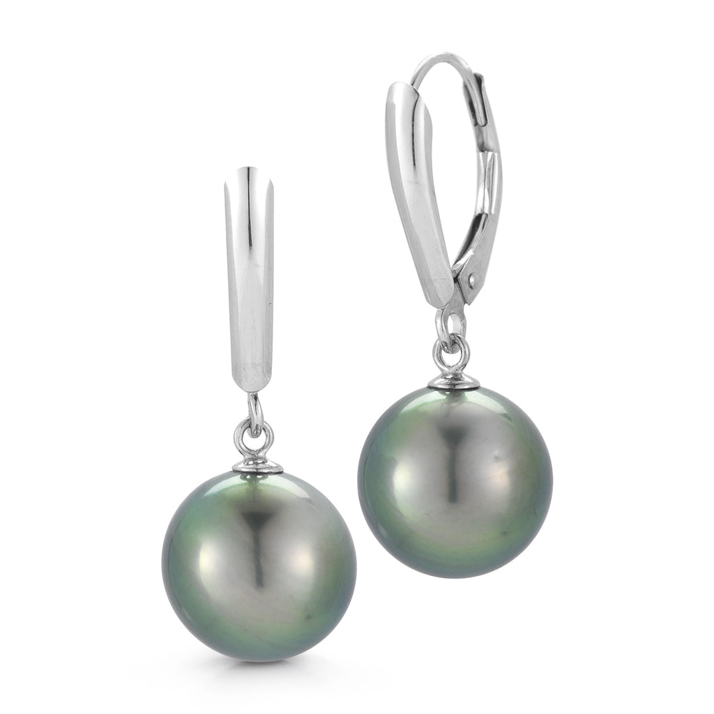 The Classic Tahitian Pearl 14K White Gold Lever Back Earrings – Kwan ...