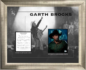 Autographed Garth Brooks Framed Photo Collage JSA COA - Latitude Sports Marketing - Garth Brooks In Pieces