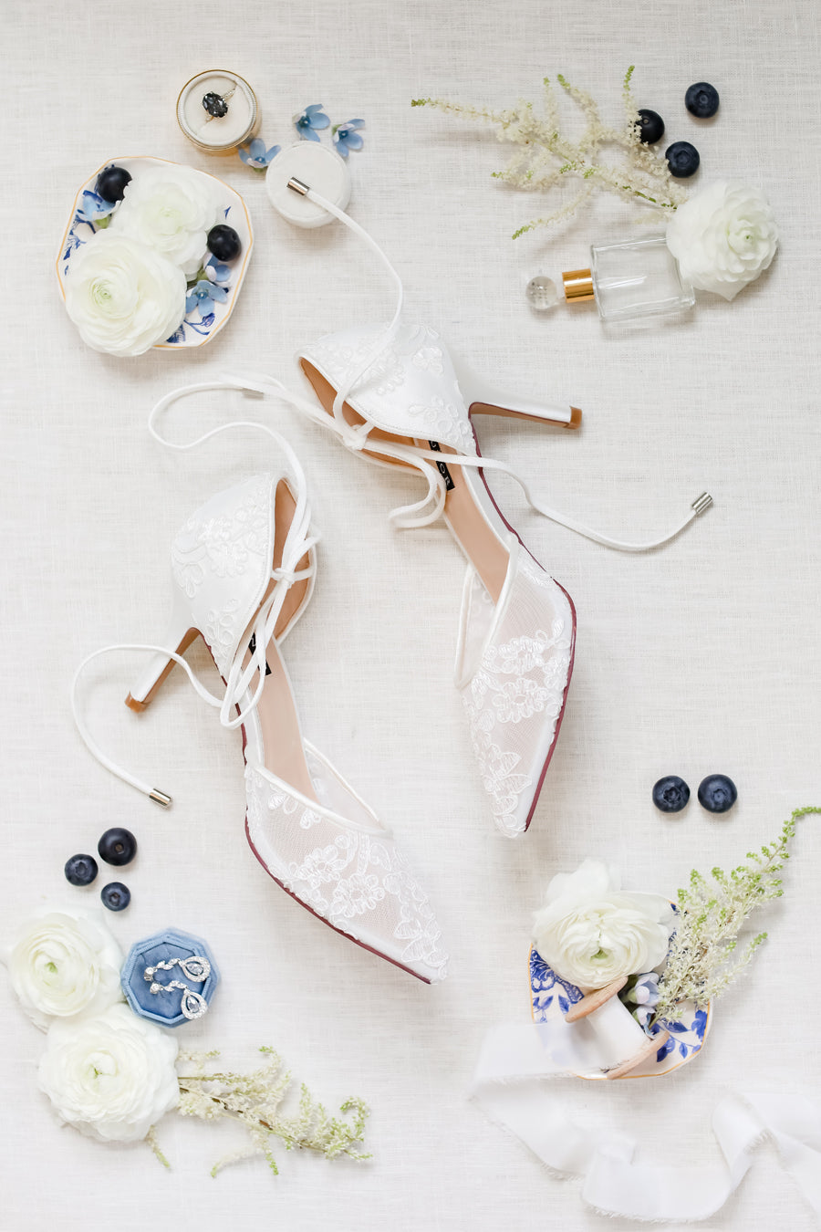 Blue Wedding Inspiration Lace Wedding Shoes