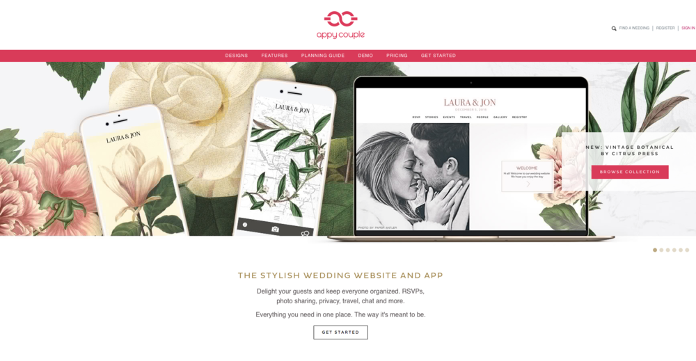 Citrus Press Co Appycouple Invitation Botanical Wedding App Flowers