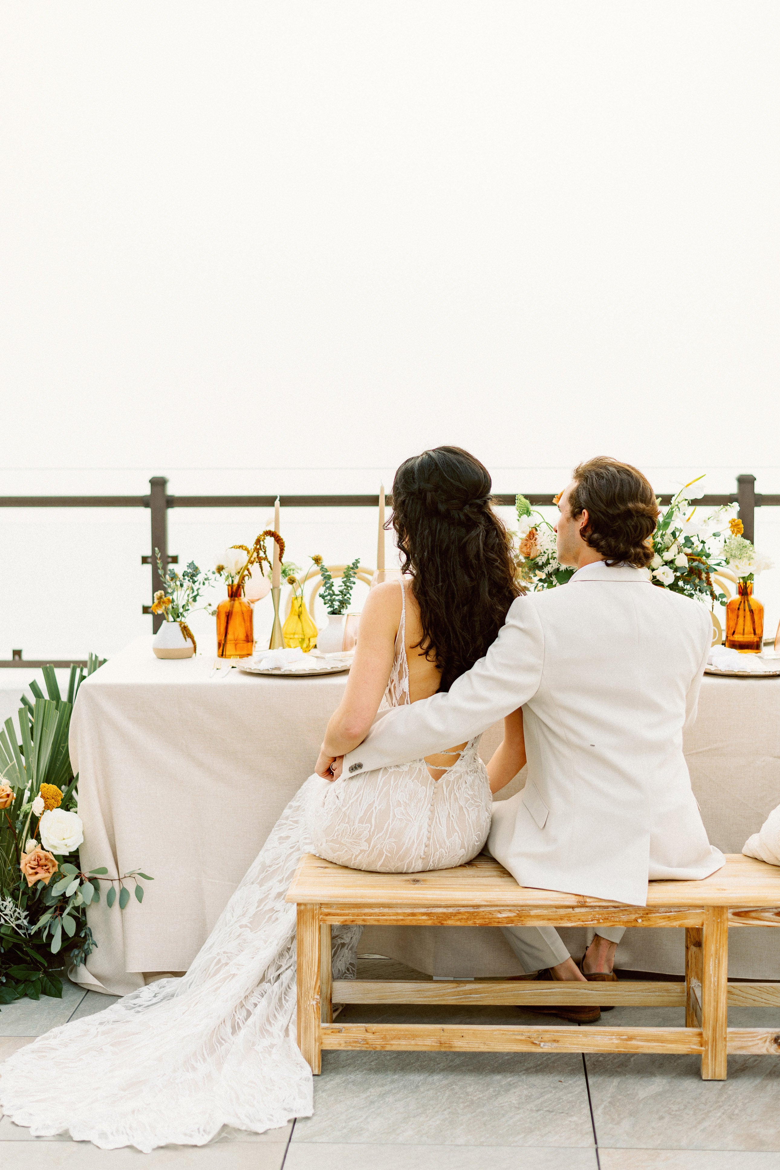 Roof Top Beach Wedding Boho Modern Tropical St.Pete Beach Florida Orchid Coastal Destination Wedding Modern 