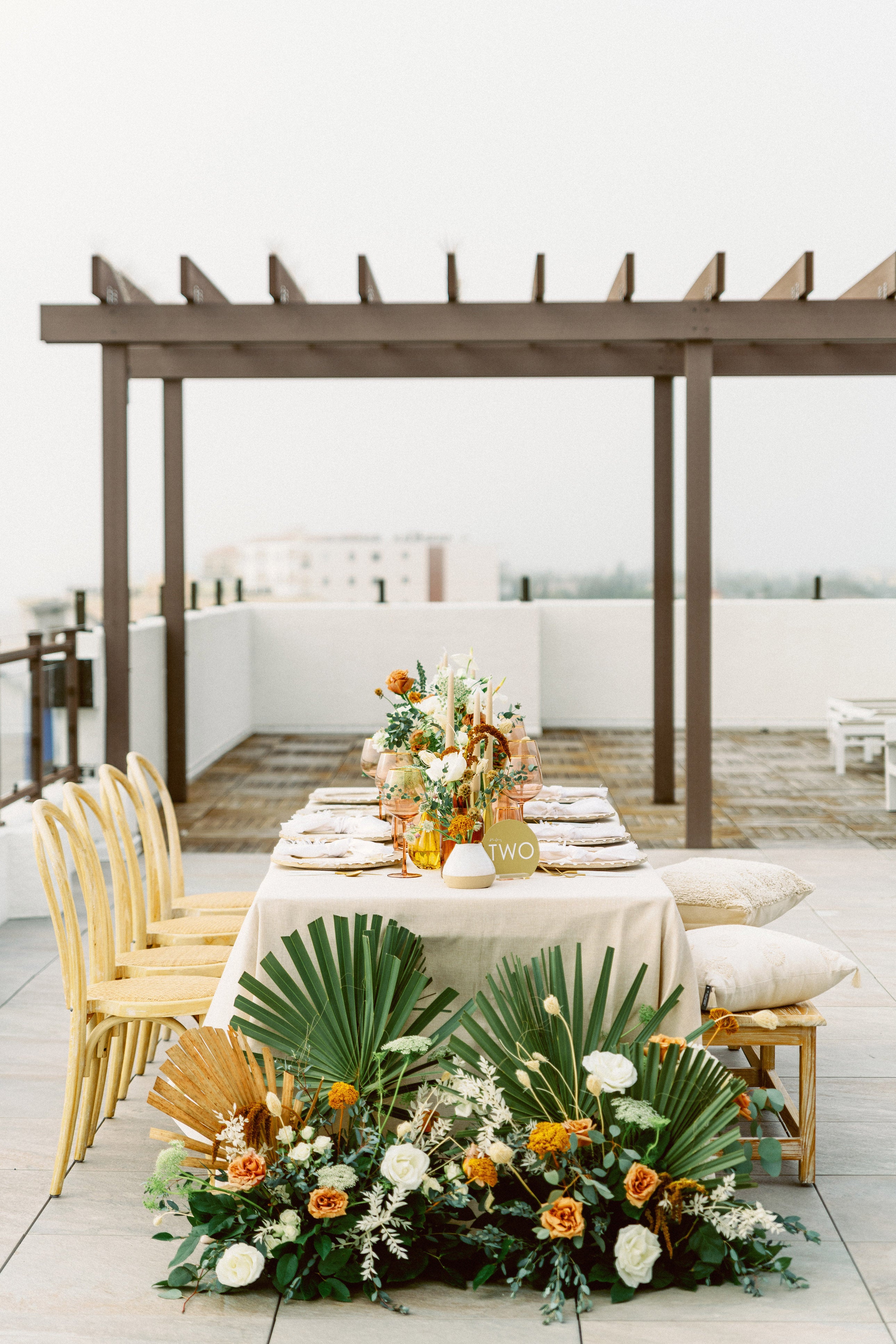 Rooftop Beach Wedding St.Pete Florida Boho Modern Classic 