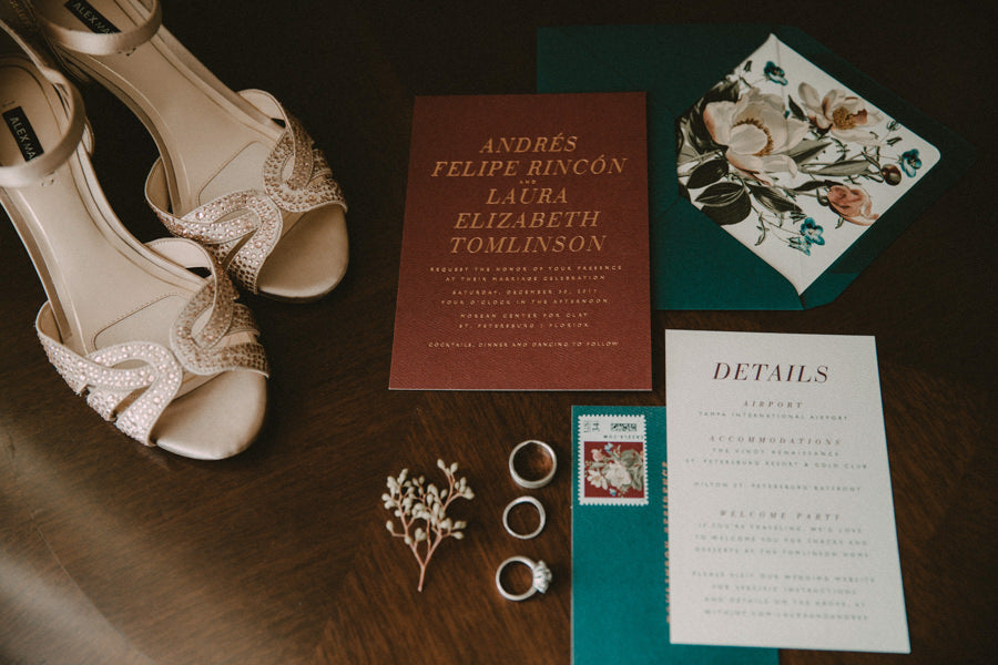 Custom Foil Wedding Invitation 