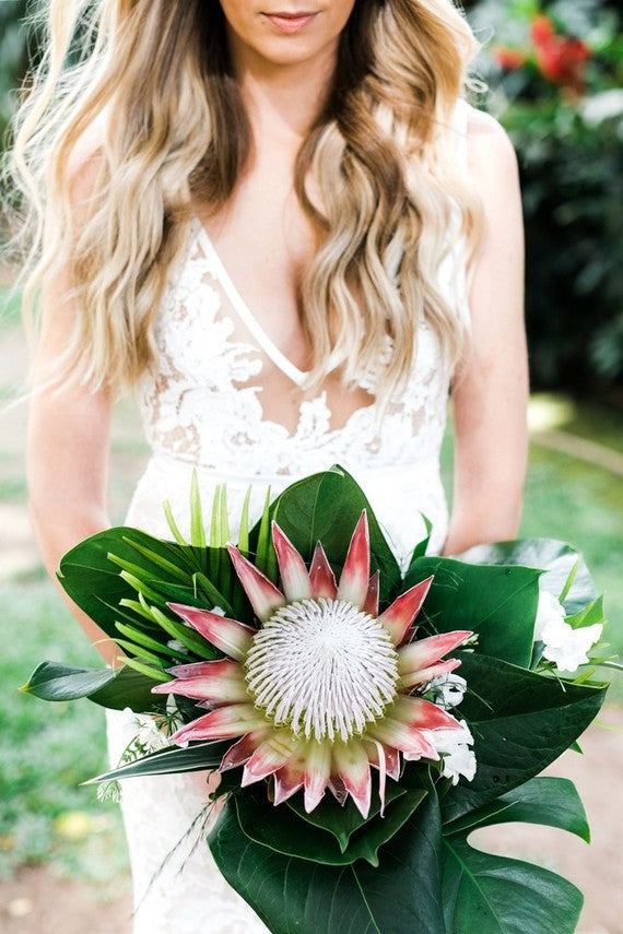 Maui Hawaii Wedding Protea Bouquet