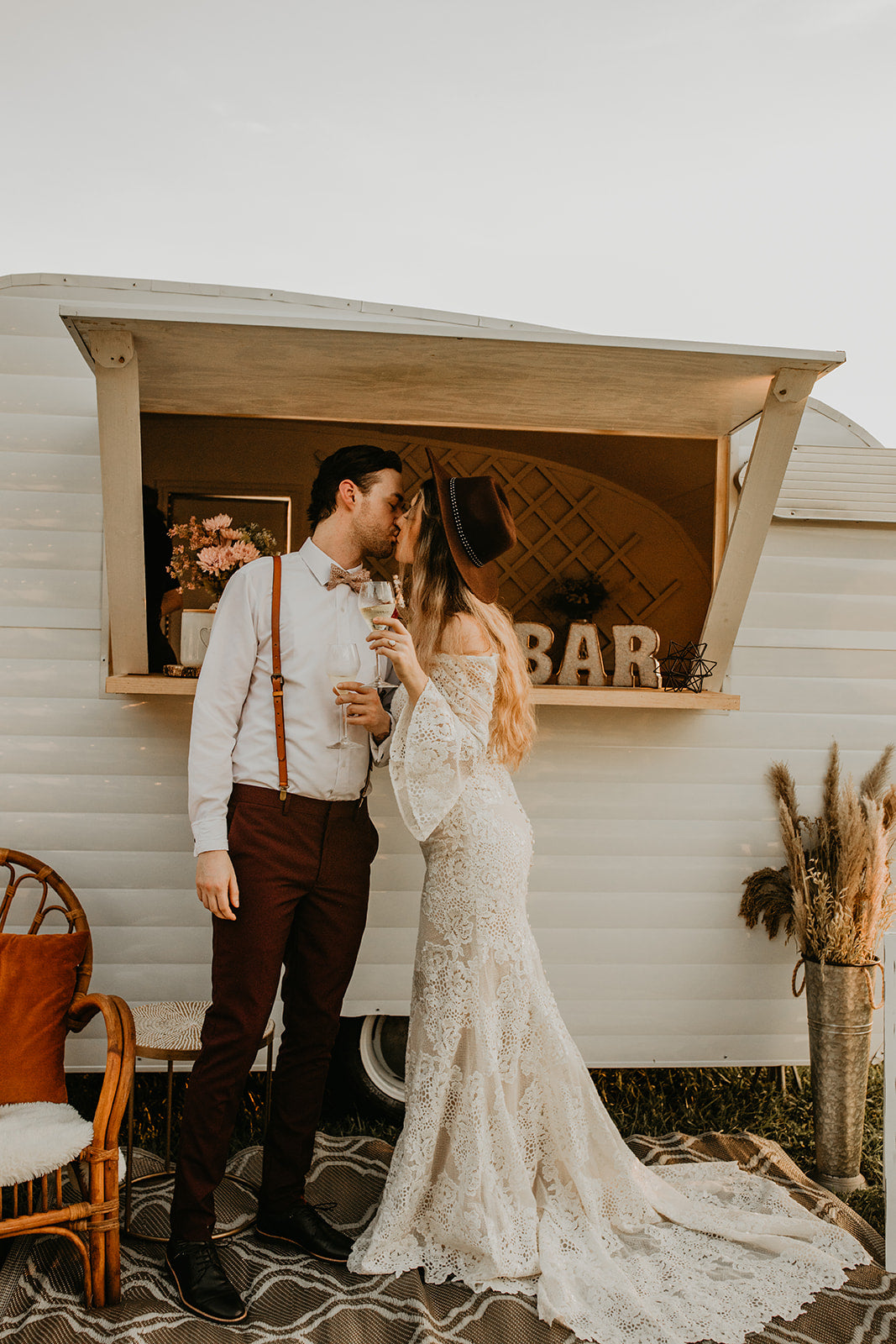 Boho Pampas Grass Wedding Arch Ceremony Reception Centerpiece Table Flower Inspiration 