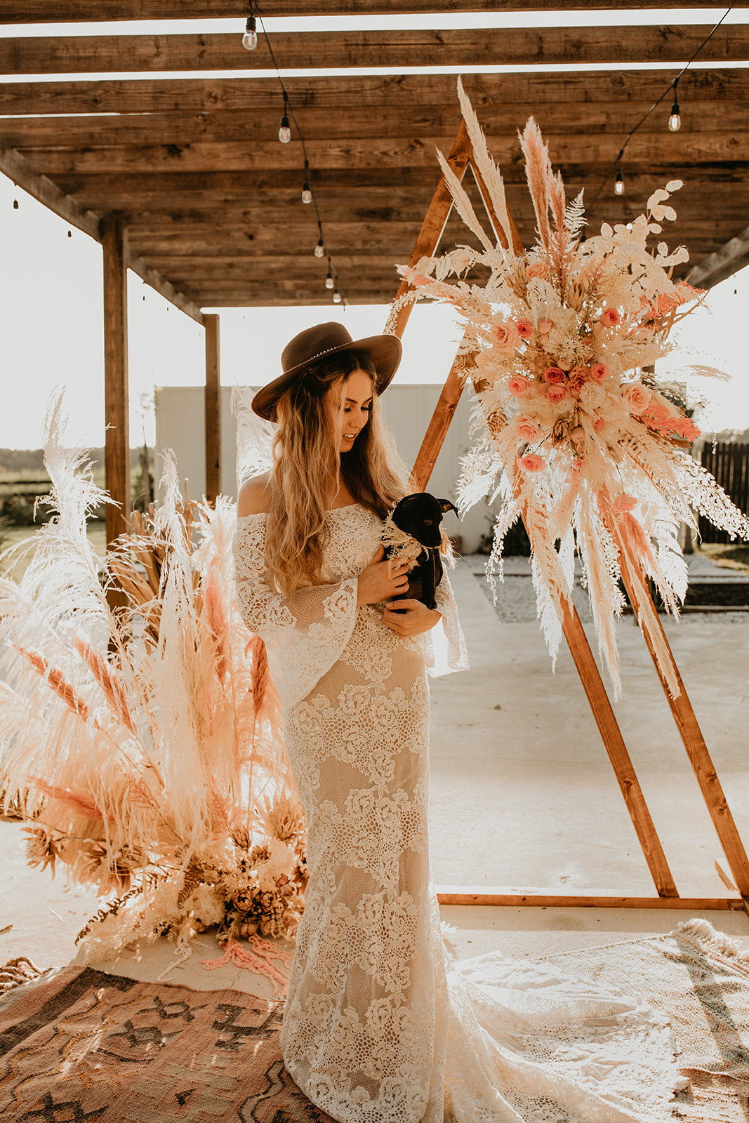 Boho Pampas Grass Wedding Invitation Stationery Inspiration 