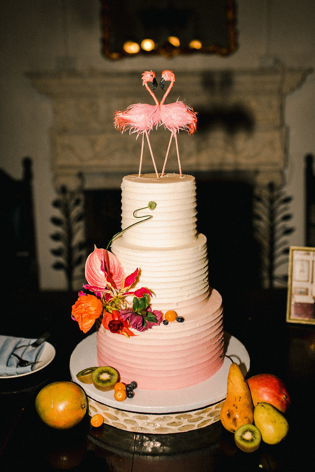 Mediterranean Wedding Venue Villa Woodbine Miami Tropical Garden Wedding Flamingo Wedding Cake