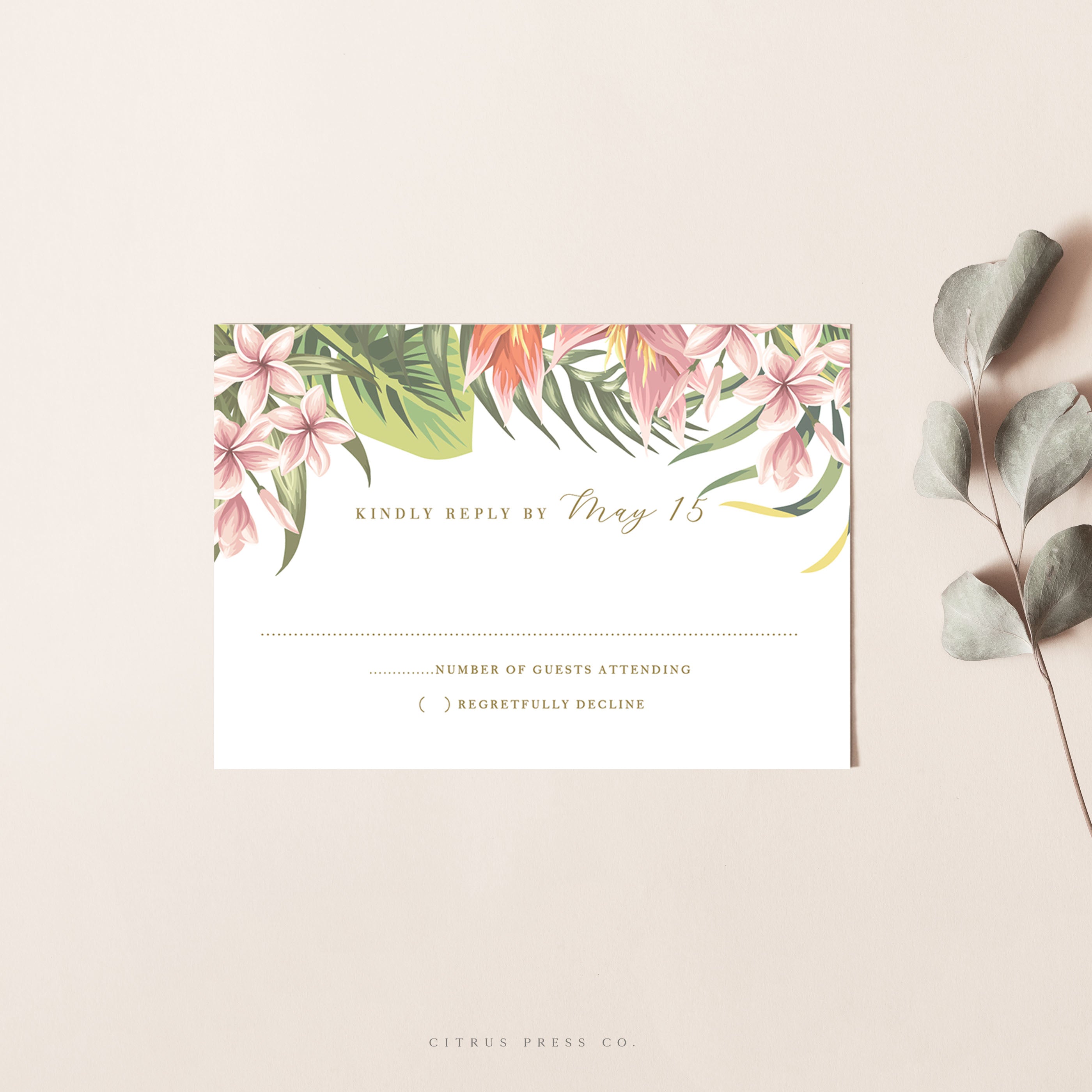 Tropical Destination Wedding Invitation