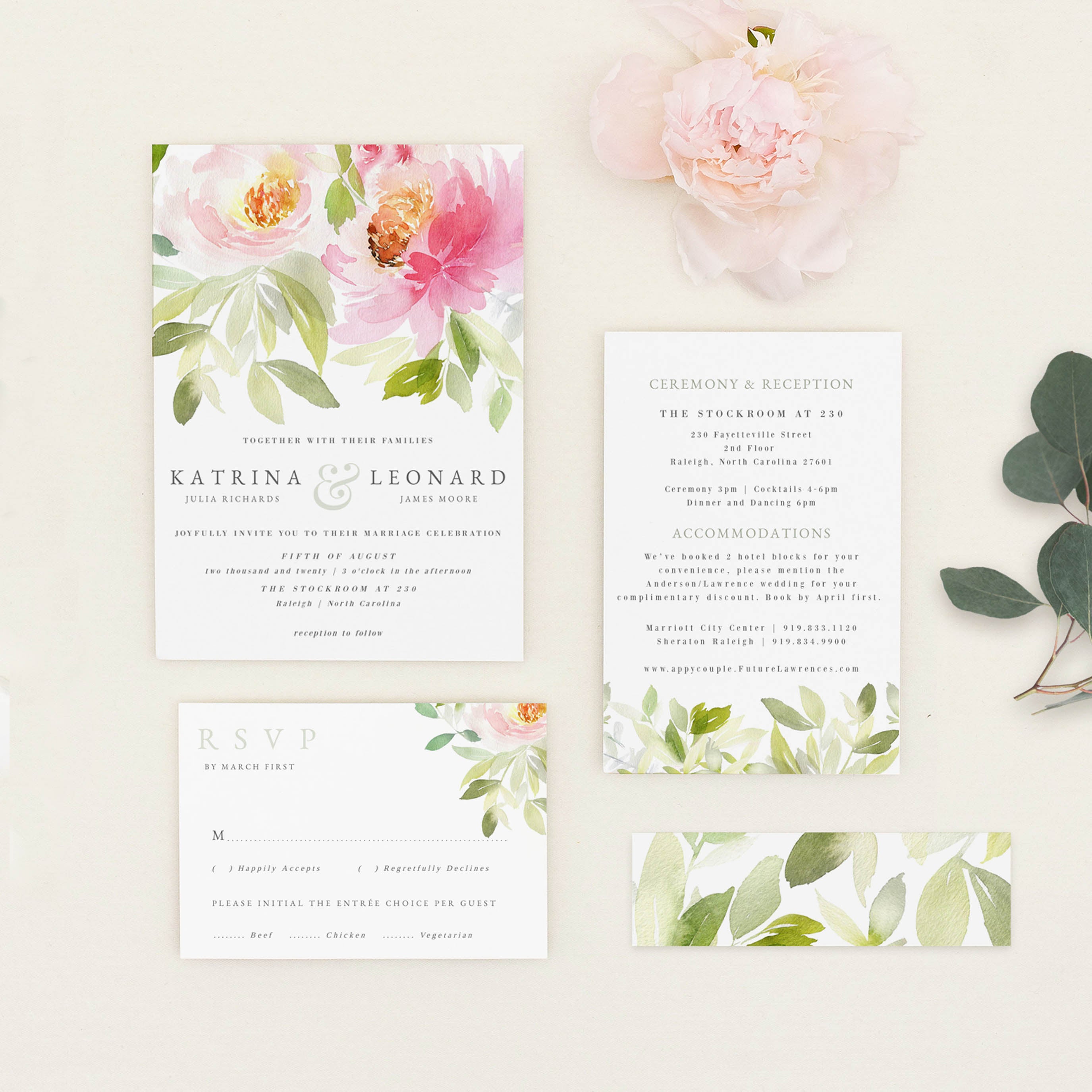 Spring Floral Wedding Invitation | PDF Template