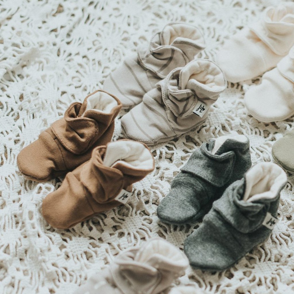 Bamboo + Fleece Baby Booties | Hello Crisp