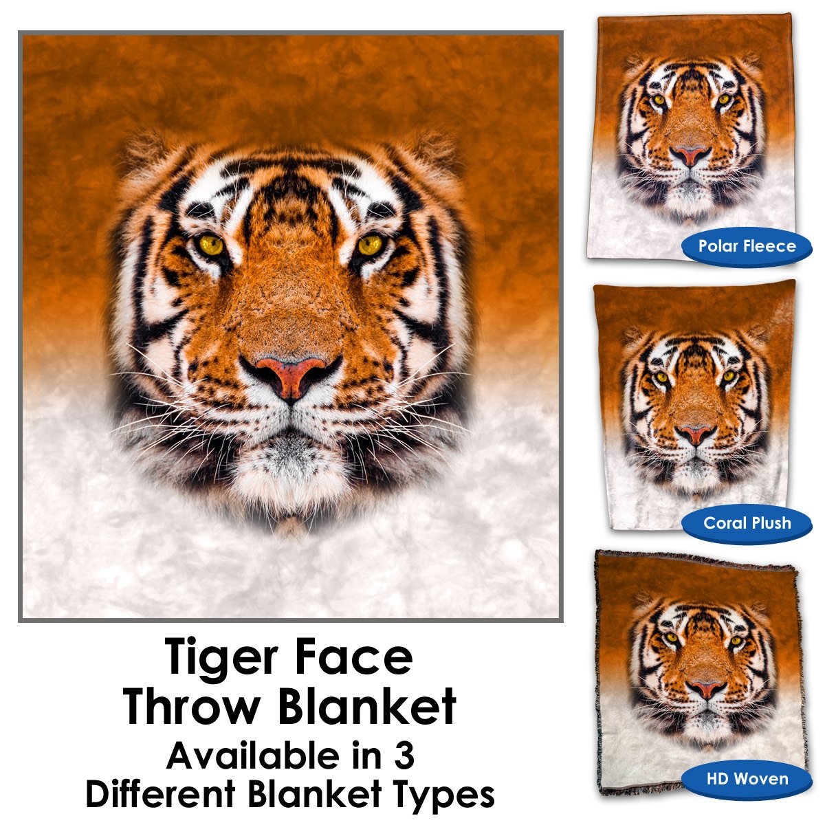 Tiger Face Throw Blanket Tapestry Wall Hanging Personalthrows