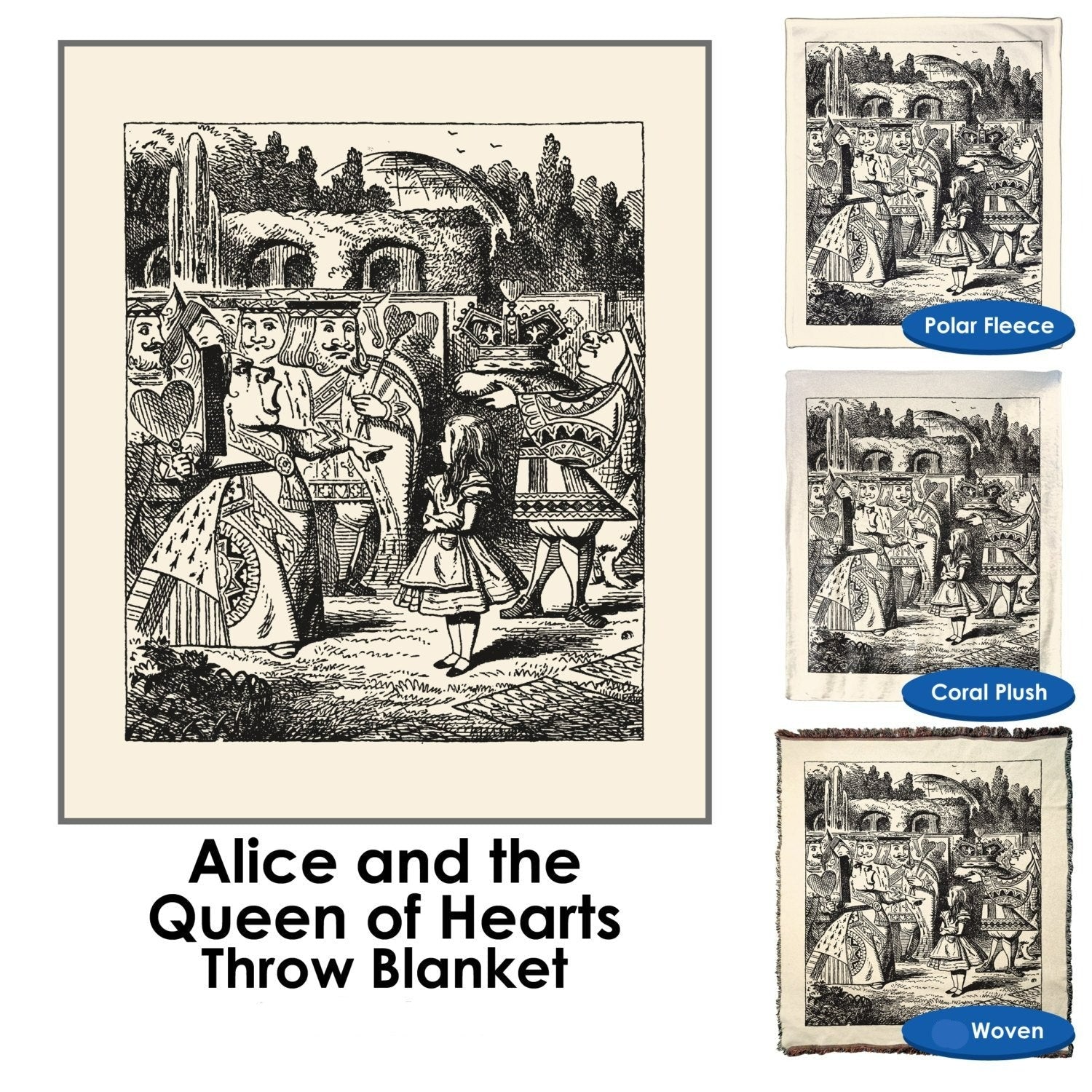 Alice In Wonderland Alice And The Queen Of Hearts Throw Blanket PersonalThrows