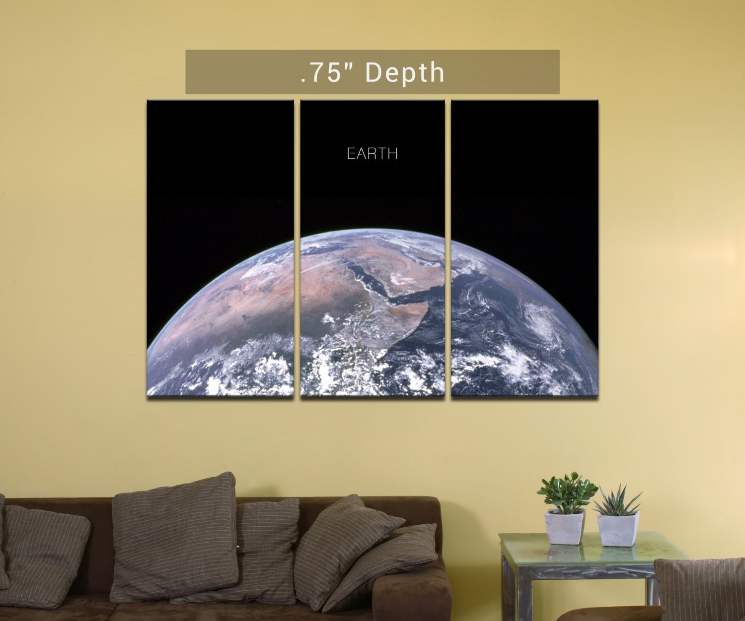 Planet Earth- 3 Canvas Split (.75