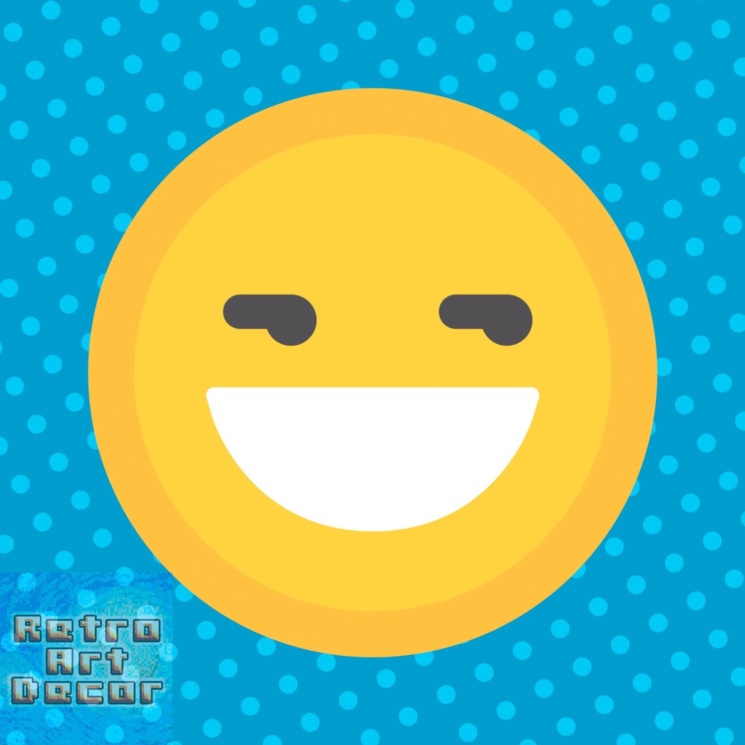 Big Grin Smiley Face Emoji 12 X 12 Canvas Wrap Print Personalthrows