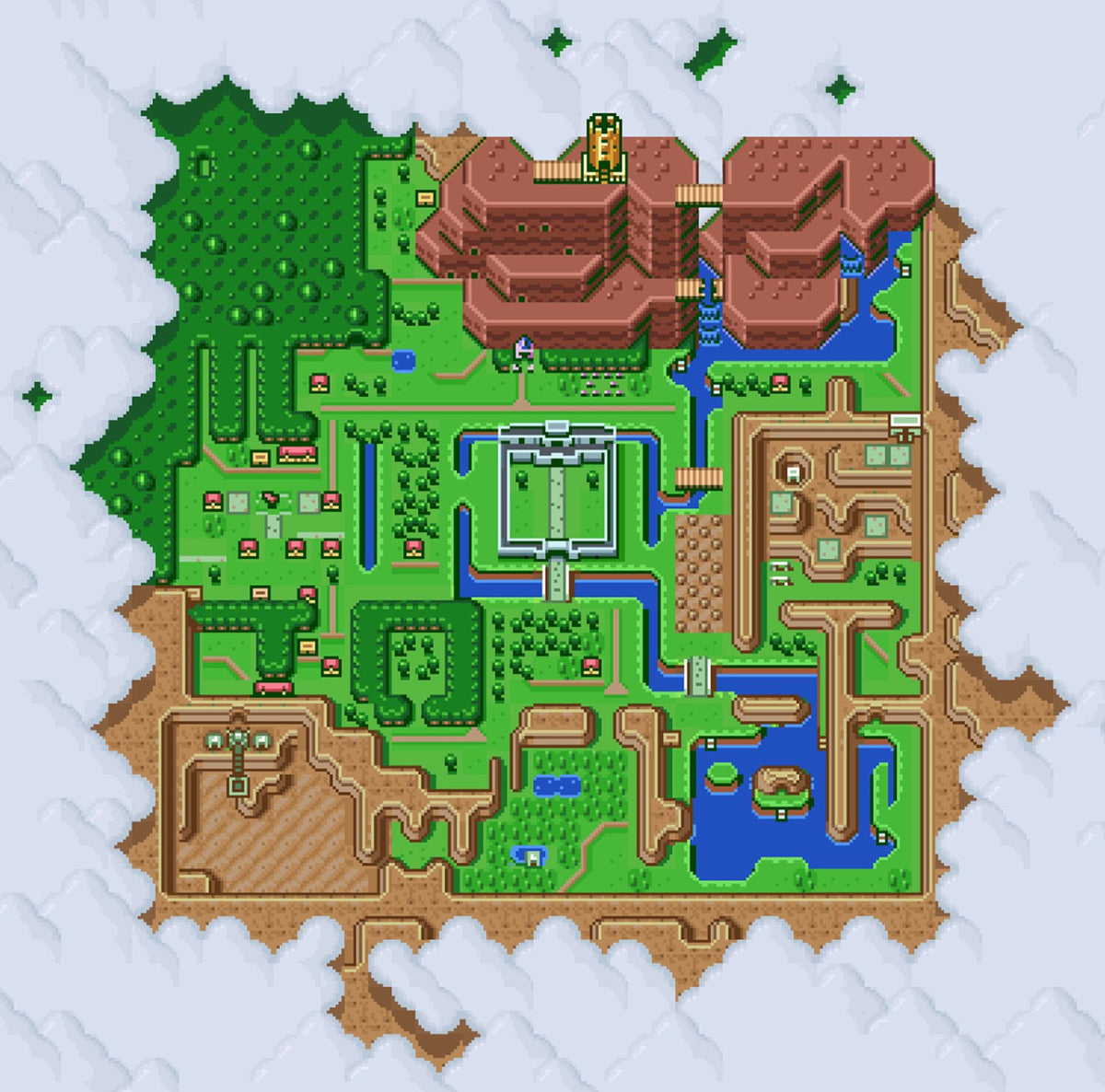 Legend of Zelda: A Link to the Past, Map of Hyrule (12" x 12") - Canva