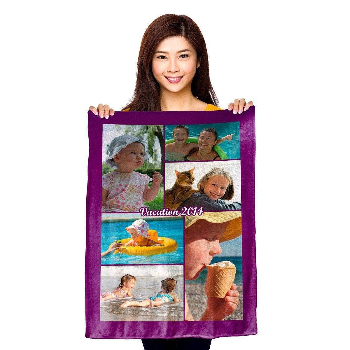 Photo Collage Plush Fleece Blanket 30x40 PersonalThrowscom