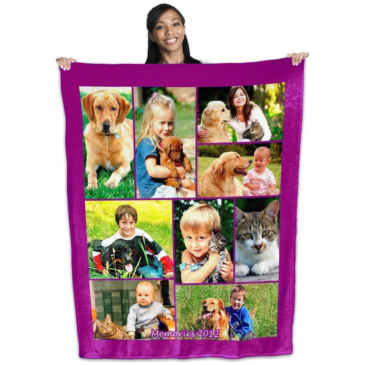 Photo Collage Plush Fleece Blanket 60 X 50 PersonalThrowscom