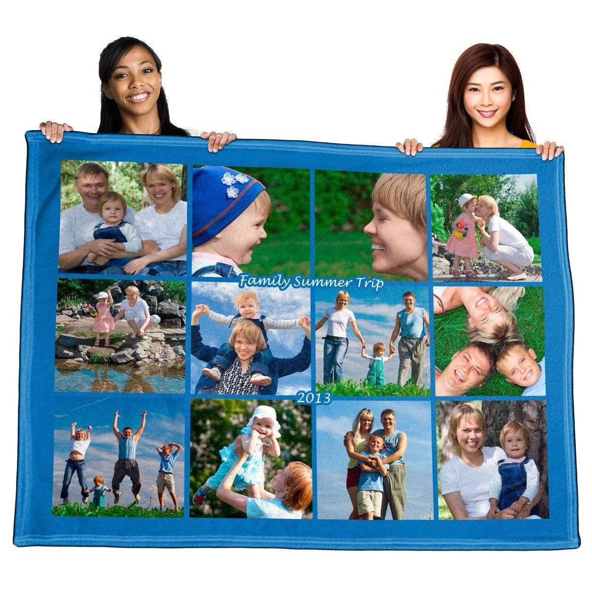 Personalized Photo Collage Fleece Blanket Large PersonalThrowscom