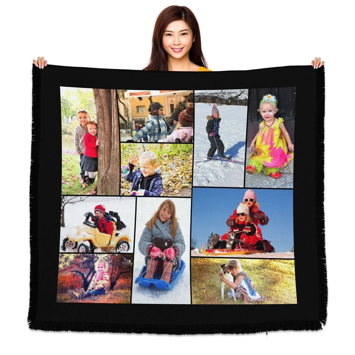 Jacquard Woven Collage Blanket 54 X 38 Small