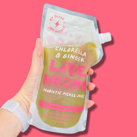 LiveBrine Probiotic Pickle Juice: Chlorella & Ginger