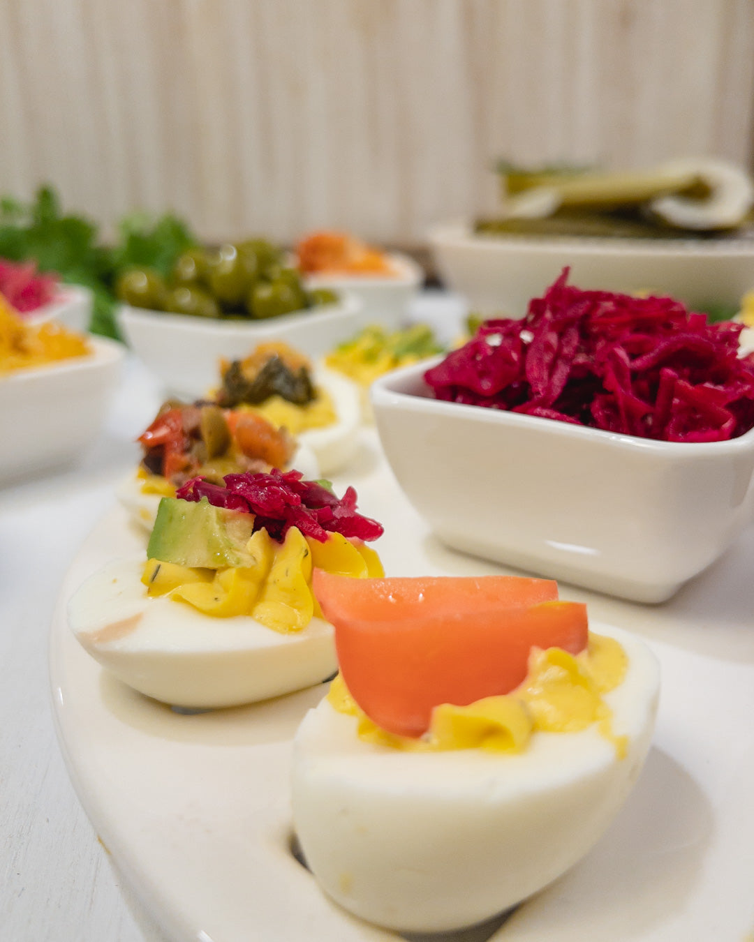 Deviled Egg Bar with Fermented Foods