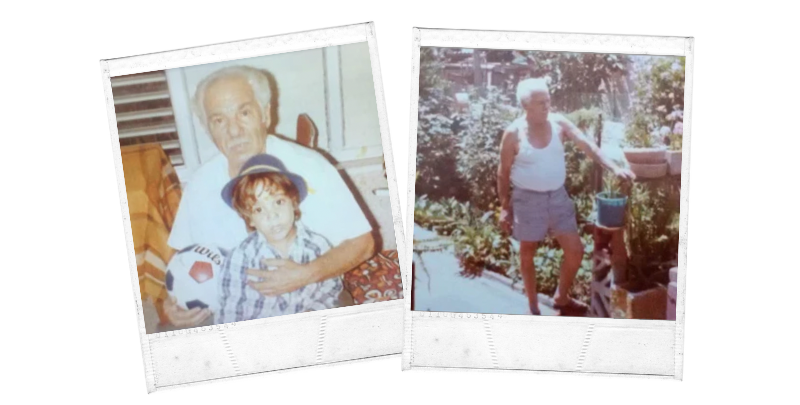 Shai and grandfather and his garden