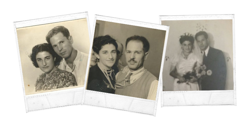 Polaroid photos of Shai's grandparents