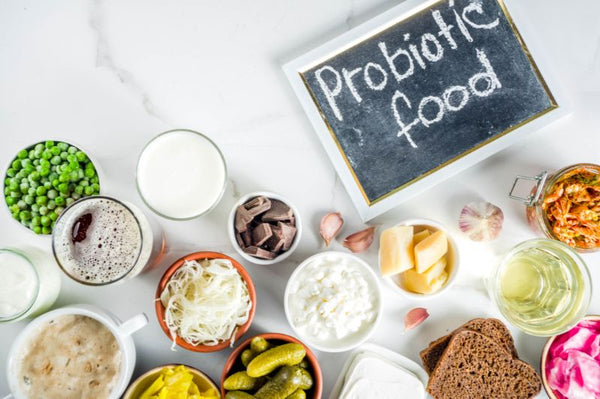 Probiotic foods laying on counter