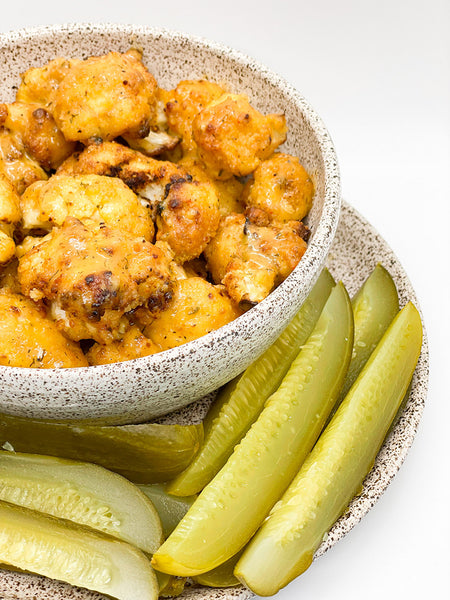 Whole30 Cauliflower Wings with Fermented Pickles