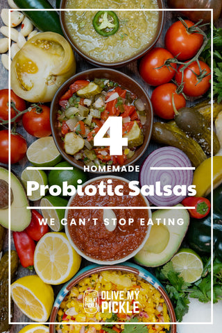 4 homemade salsas with fresh ingredients