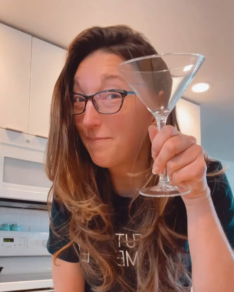 Kelly with her cocktail glass