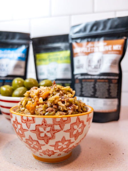 Muffuletta Olive Mix in a small serving bowl