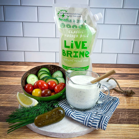 Ranch Dressing made with probiotic pickle juice