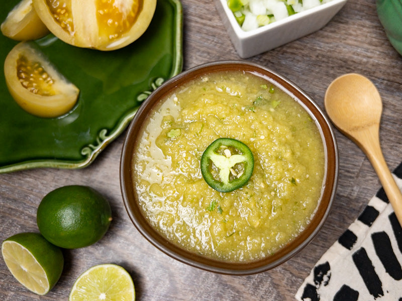 salsa verde with fermented green tomatoes