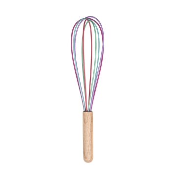 Multi Colored Whisk with Wooden Handle by RICE