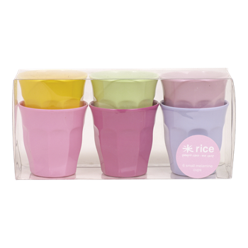 Small Melamine Curved Cups - 6 Pack Assorted Colors by RICE