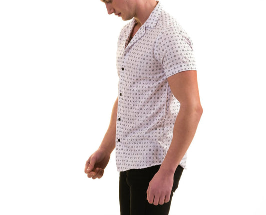 GRAVITY COTTON WHITE PRINTED SHORT SLEEVE SS24