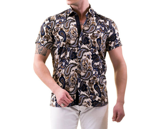 Gravity Viscose Paisley Printed Short Sleeve Shirt