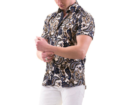 Gravity Viscose Paisley Printed Short Sleeve Shirt