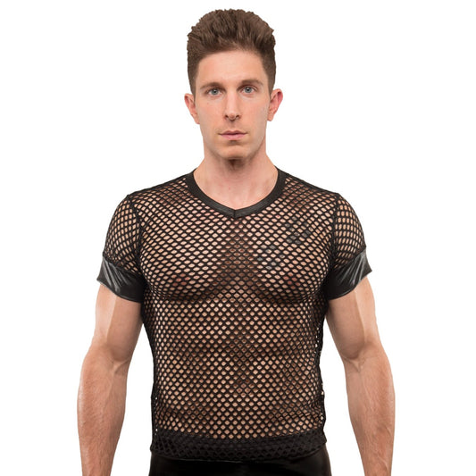 Undergear V-Neck Fishnet T-Shirt