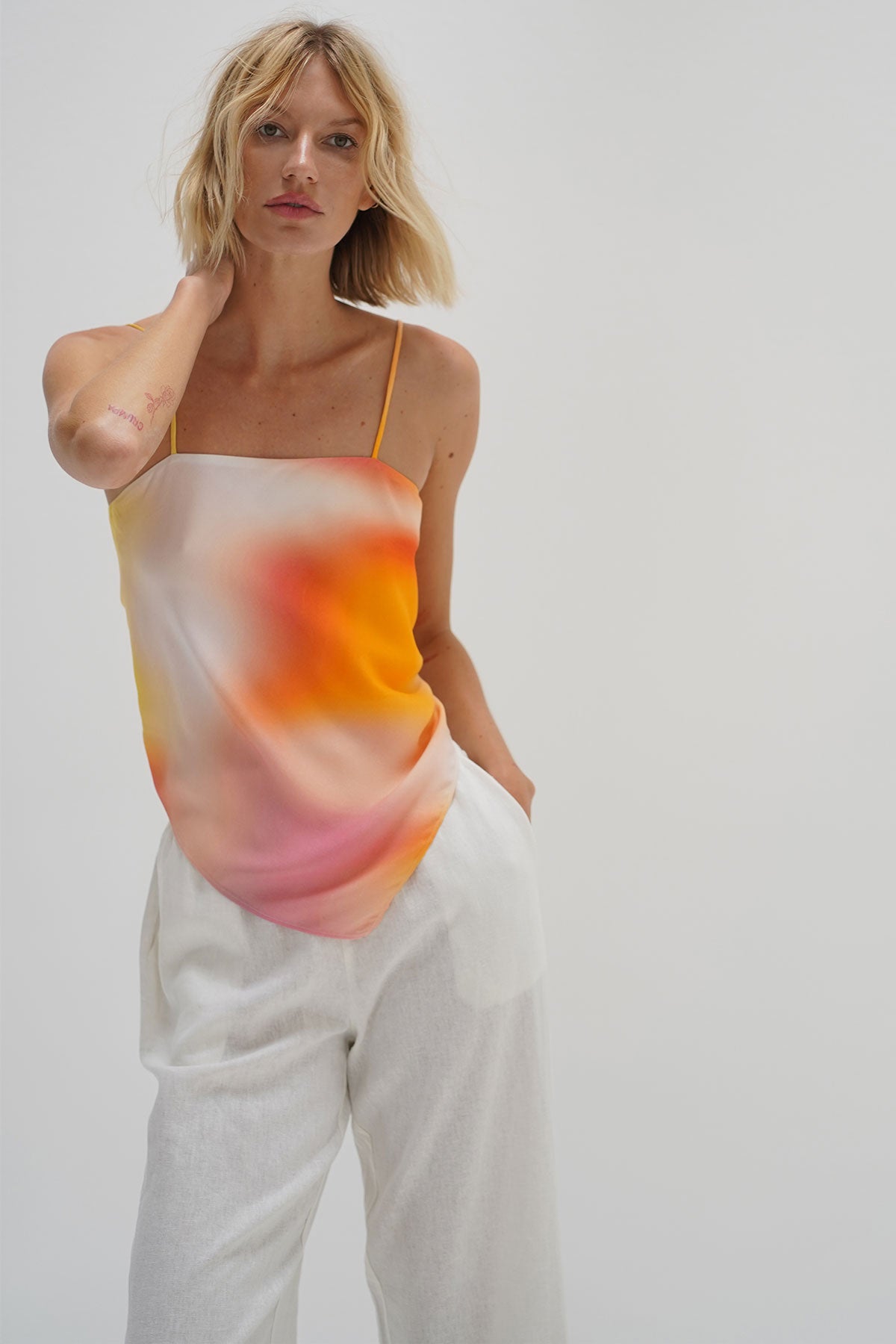 Shop Lna Clothing Scarf Top In Afterglow