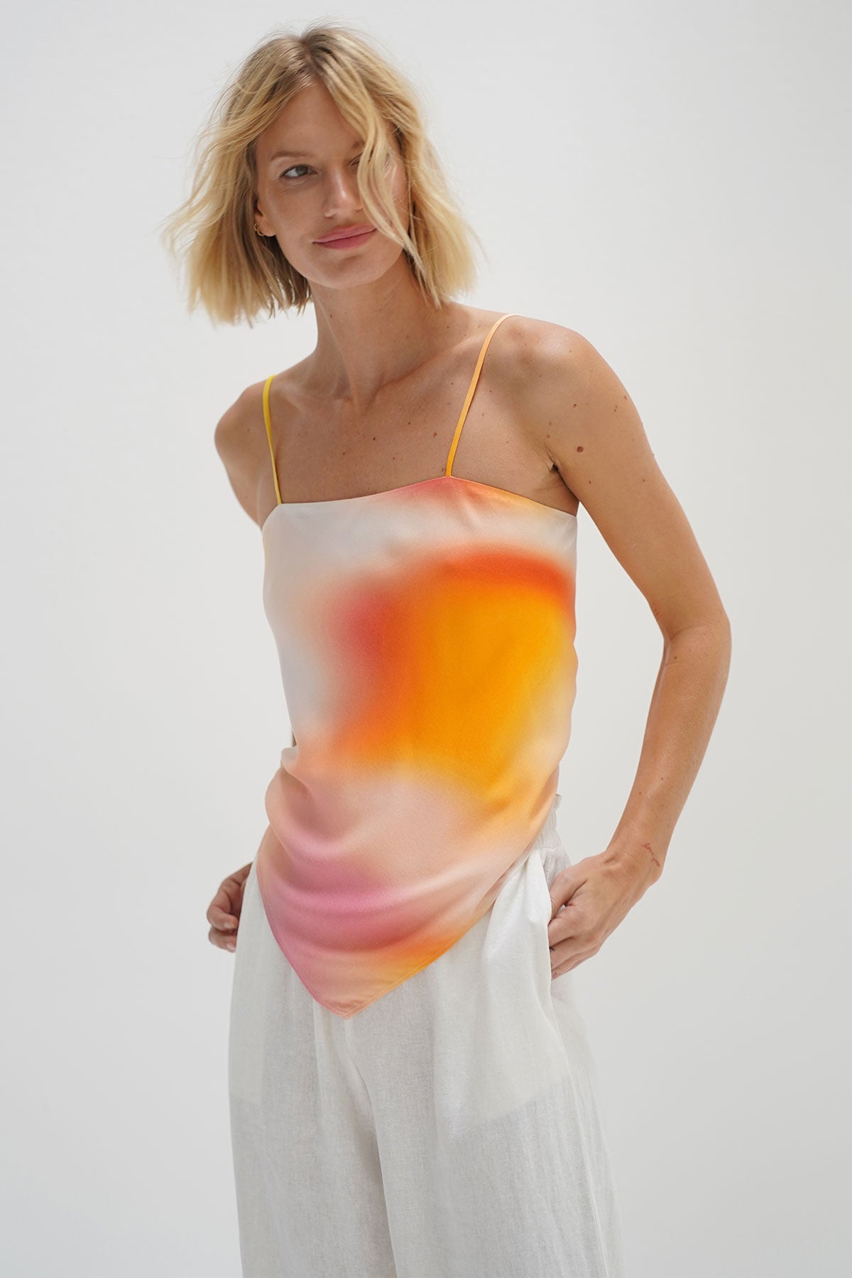 Shop Lna Clothing Scarf Top In Afterglow