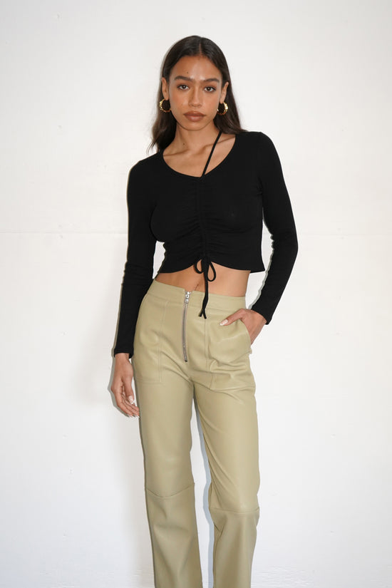 LNA Clothing Chunky Rib Crop Legging Black  Lna clothing, Cropped leggings,  Black leggings