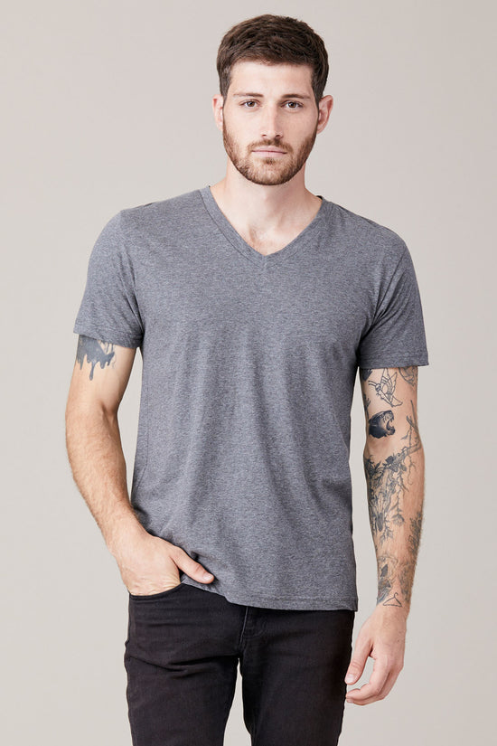 Men's Long Sleeve Button Henley - Heather Grey – LNA Clothing