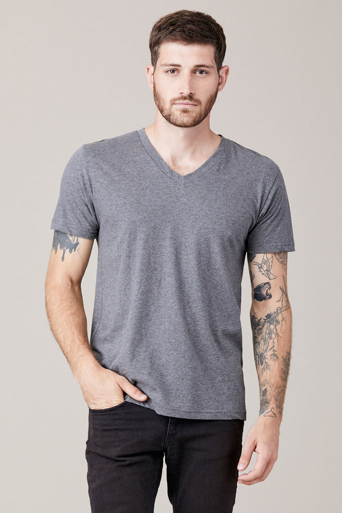 Download LNA Clothing - Men's Short Sleeve V Neck - Heather Grey