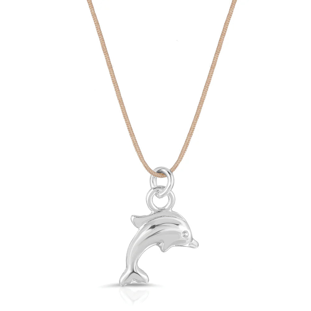 Lucky Feather - Ocean Life Necklace - Dolphin - Silver