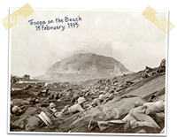 Troops after landing on the beach